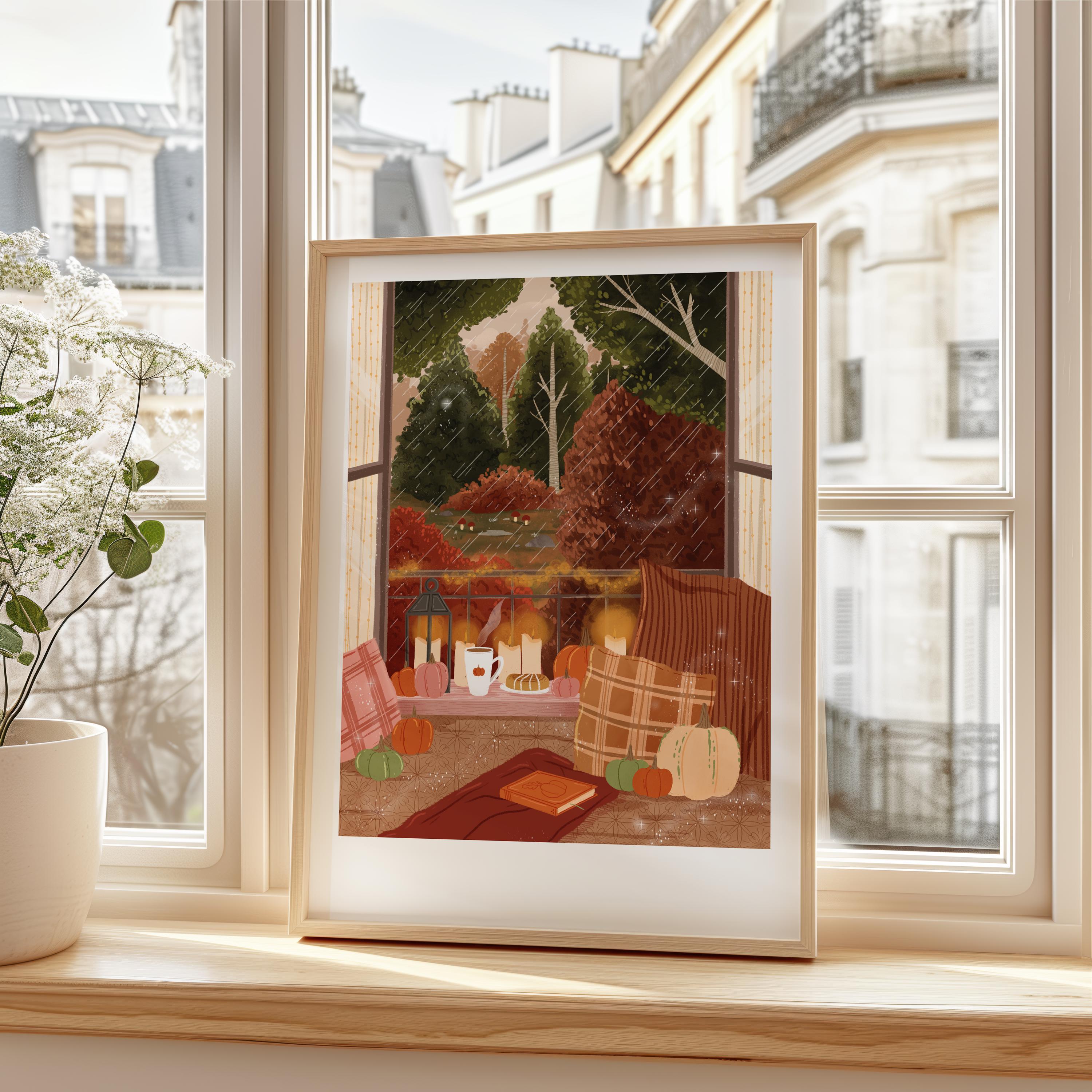 Affiche "Journée cosy sous la pluie"