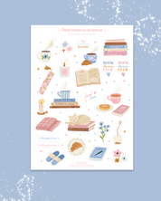 Feuille de stickers - Bonheurs de lecture