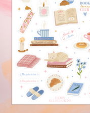 Feuille de stickers - Bonheurs de lecture