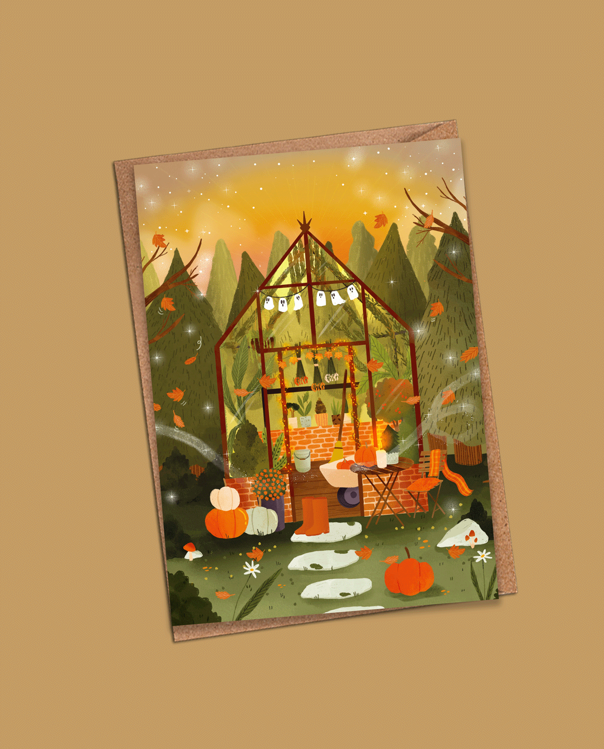Carte postale "Serre cosy d'automne"