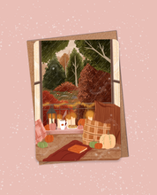 Carte postale "Journée cosy sous la pluie"