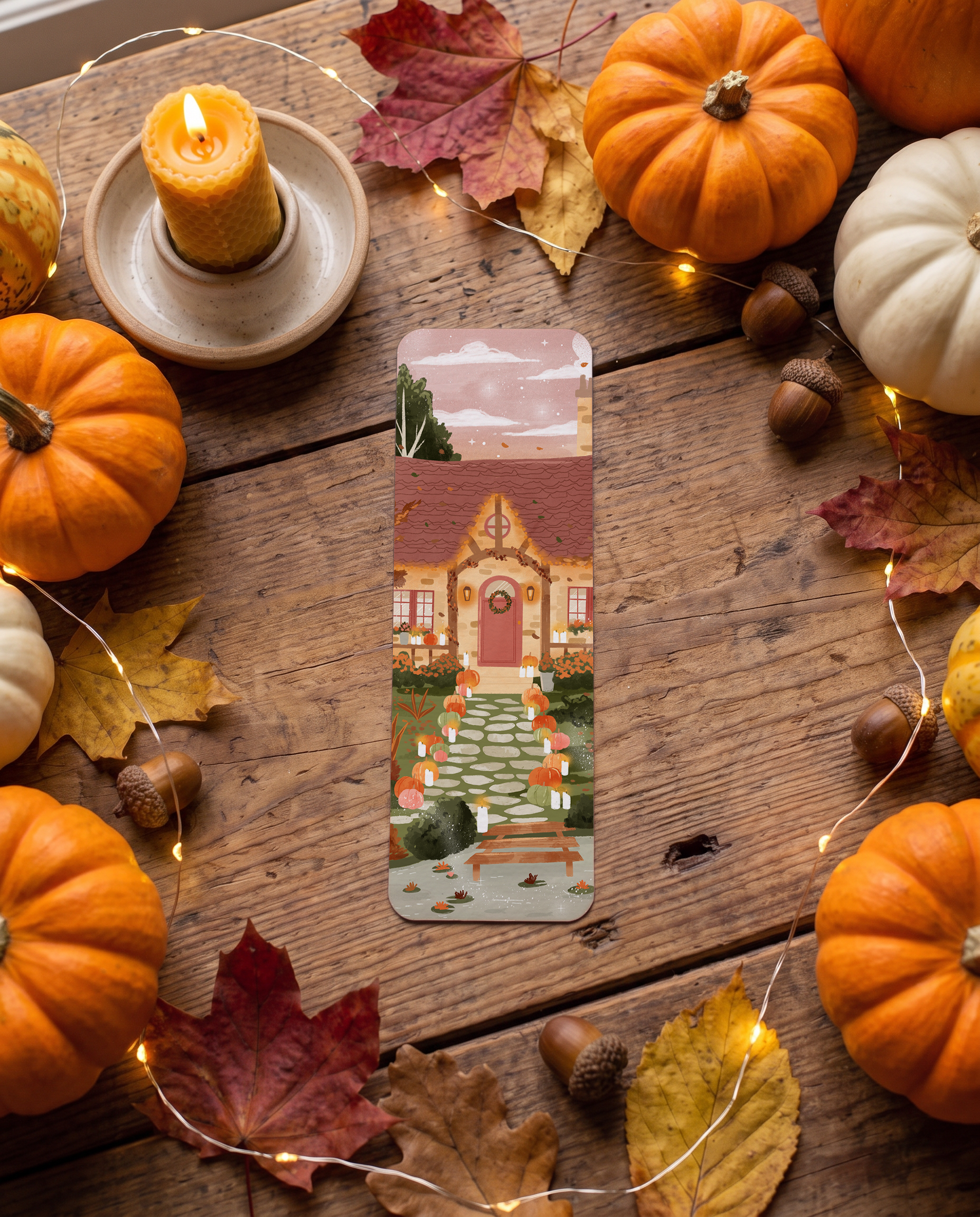 Marque-page "Cottage d'automne"
