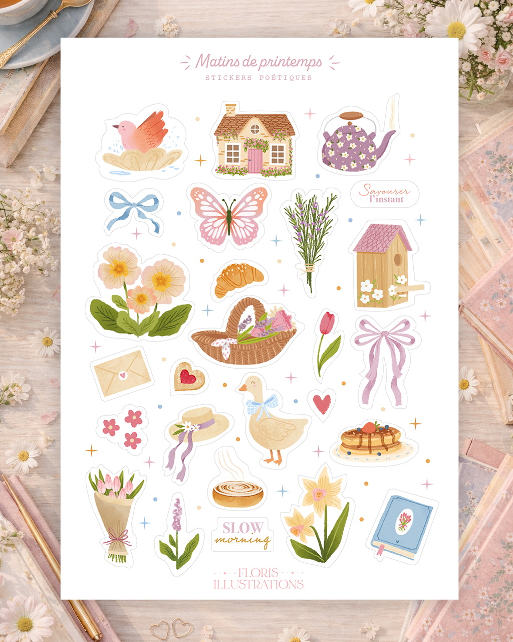 Feuille de stickers - Matin de printemps