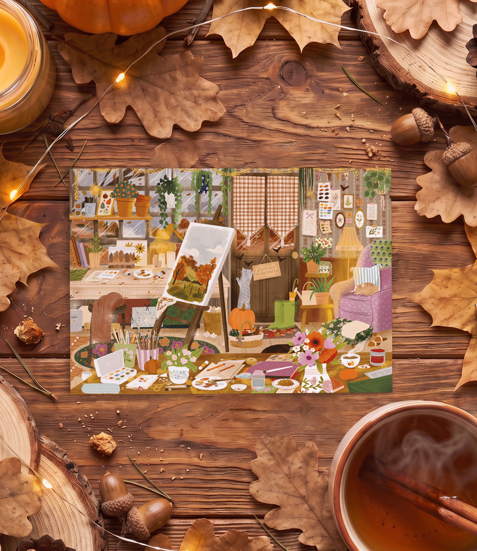 Carte postale "Mon atelier d'automne"